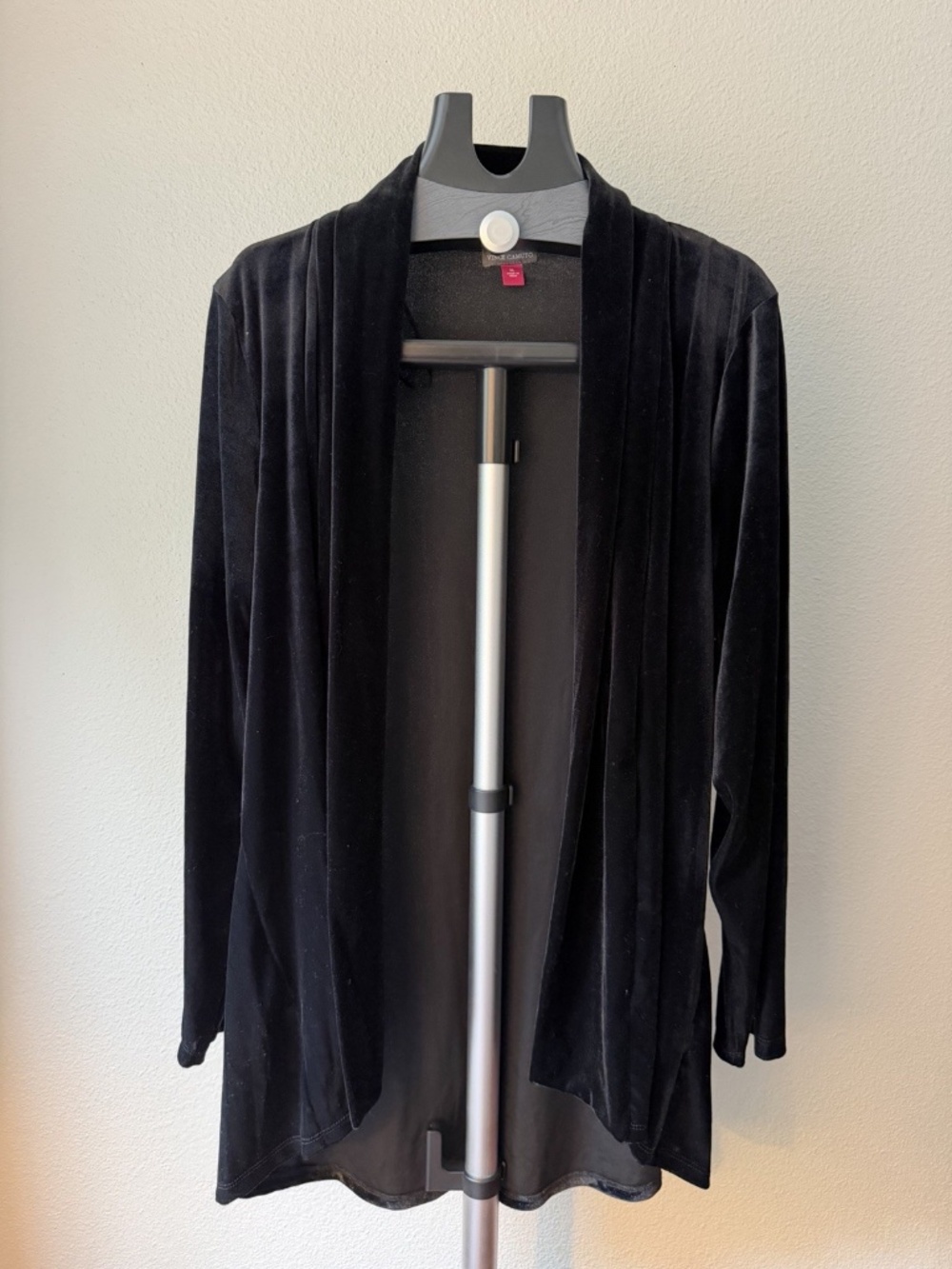 Vince Camuto Women's Knit Open Front Long Sleeve Cardigan Sweater Black XL